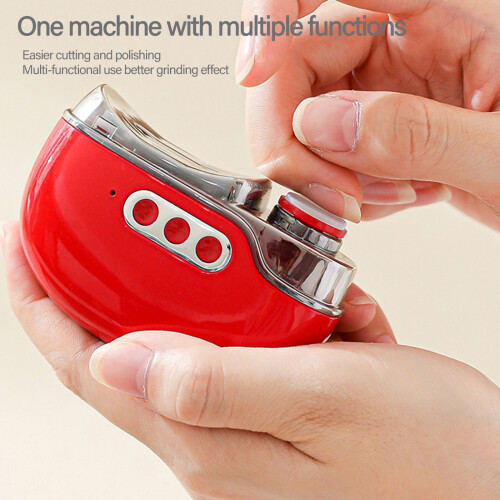Coupe-ongles électrique Rechargeable USB 3 en 1,-Rouge 1