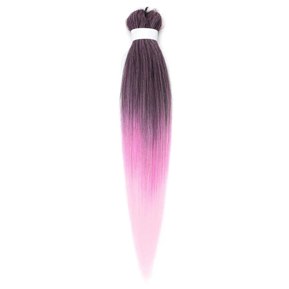 Unisex Prestretched Long Braids Crochet Hair 26 Inch Synthetic Ombre