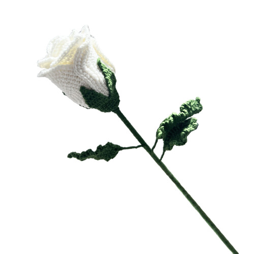 Rose tricotée de Simulation de fleur,-blanc dégradé jaune