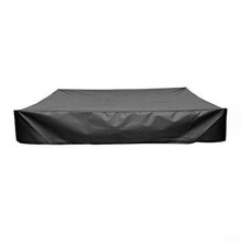Children's Playground Bunker Cover Sandpit 210D Oxford Waterproof UV Protection Drawstring Closure Black 120x120x20 cm