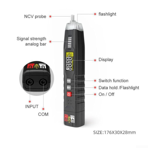 Digital Multimeter With LCD Backlight, Measures AC/DC Voltage And Resistance For Low Light Use 2