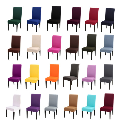 Housse de chaise élastique, couleur unie, pour-Bleu ciel 1