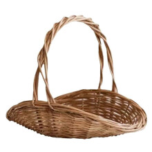 Coș de picnic din răchită cu mâner, coșuri de pâine din răchită, coș de fructe rezistent la uzură pentru ieșiri la plajă și camping,