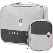 Organizer voor noodmedicatie, reismedicatie-organizer, duurzame EHBO-tas met kruislabel, waterdichte organizer voor medische benodigdheden voor H