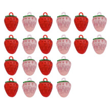Breloques transparentes pour la création de bijoux, perles de verre en forme de fraise à surface lisse, breloques en résine en forme de fruits