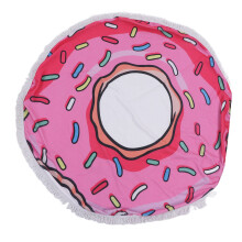Extra grote ronde donutdeken van zachte microvezel fleece, een knusse reisdeken voor kamperen, picknicken, strand, zwembad en binnengebruik.