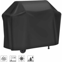 Telo di copertura per barbecue da esterno, protezione nera per barbecue da patio, tessuto Oxford 210D anti-UV e resistente allo sbiadimento, facile