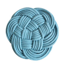 Tapis de vaisselle isolant en corde de coton, pratique,-Bleu