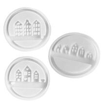 3Pcs House Wreath Resins Molds for Making Tealight Holder