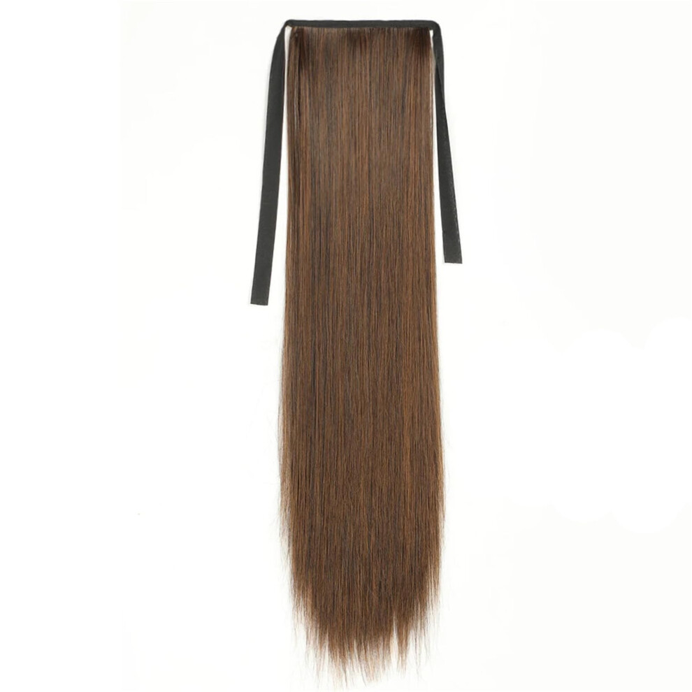 Unisex Women's Synthetic Straight Ponytail Clipin Hairpiece With Hairpins 22 Inches Extensions