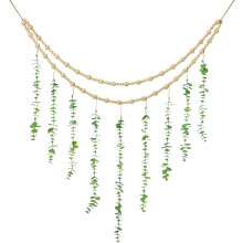 Decoração com folhagem natural para um ambiente rústico boho, guirlanda de galhos de madeira para decoração de parede boho, toque de