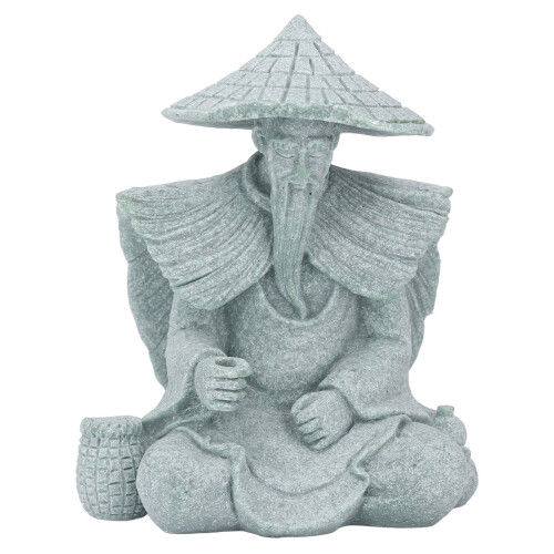 Fischerstatue, sitzend, Angeln, alter Mann, Figur, 1