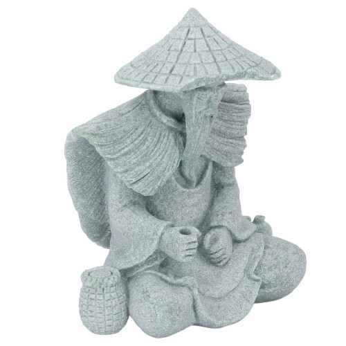 Fischerstatue, sitzend, Angeln, alter Mann, Figur, 2