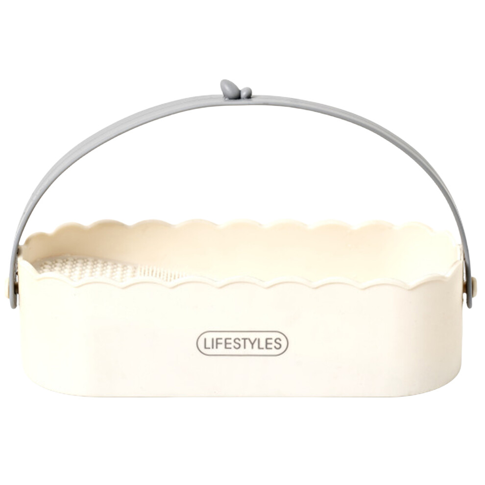 White Makeup Brush Cleaner Tool Beauty Eggs Storage Box