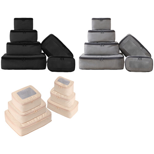 6pcs Travel Packing Cube Set Space Saving Luggage-Beige 1