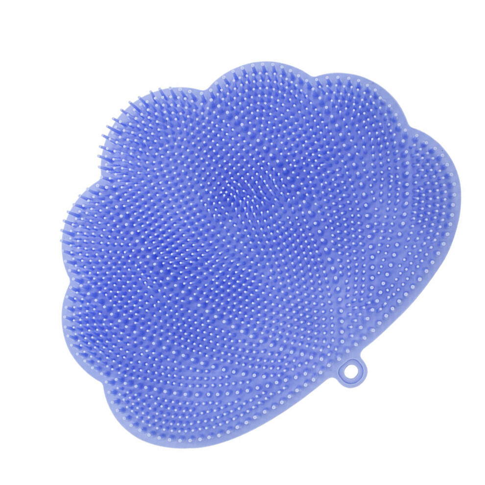 Sky Blue Silicone Body Scrubber For Feet And Back Exfoliating