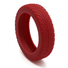 8Pcs Reduce Noise Luggage Wheel Cover Silicone-Red Wine S