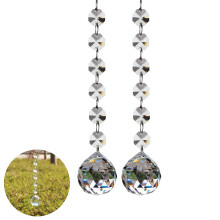Prismas de lustre em formato de bola de cristal, elegantes e com super refração, feitos de cristal óptico transparente, com múltiplas