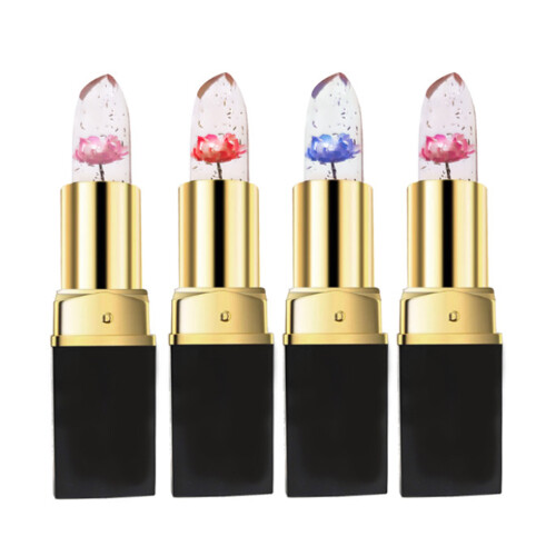 4pcs Jelly Flower Color Changing Lipstick Moisturizing Long
