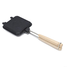 Cast Iron Waffle Hot Sandwich Maker Pan Stove Toastie NonStick Indoors And Outdoors DoubleSided Waffle And Sandwich Pan Breakfast