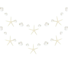 Chá de Bebê com Tema de Praia, Guirlandas de Estrelas-do-Mar e Conchas de Papel para Decoração com Tema Subaquático, Recortes de Vida Marinha