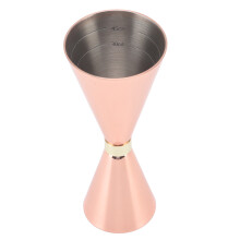 Professionelt bartenderværktøj, konstruktion i rustfrit stål, dobbeltsidet cocktailjigger med blank overflade for præcis måling og fleksibel