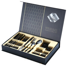 Roestvrijstalen bestekset met elegant design, bestekset met rek, roest- en corrosiebestendige bestekcollectie voor het hele gezin, inclusief