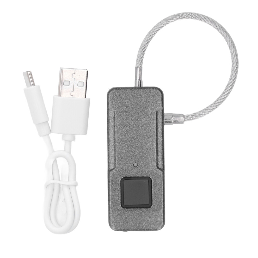 Fingerprint Padlock Fingerprint Recognition Quick Unlock Rechargeable Battery Biometric Identification Durable Cutting Resistant For Gym School Locker 9198585883925