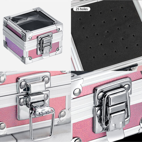 Compact Nail Drill Bit Organizer Metal Manicure-Silver 2