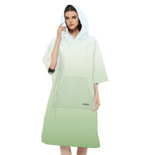 Bademantel zum Umziehen für Damen und Herren, doppelseitiger, schnelltrocknender Surfponcho aus Fleece mit Kapuze, abnehmbare, extra große Kapuze