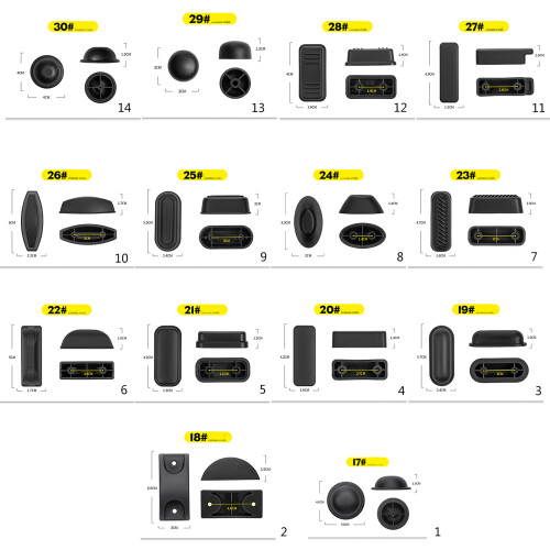 2x bagagevoetkussens Plastic koffervoetkussen-29A 1
