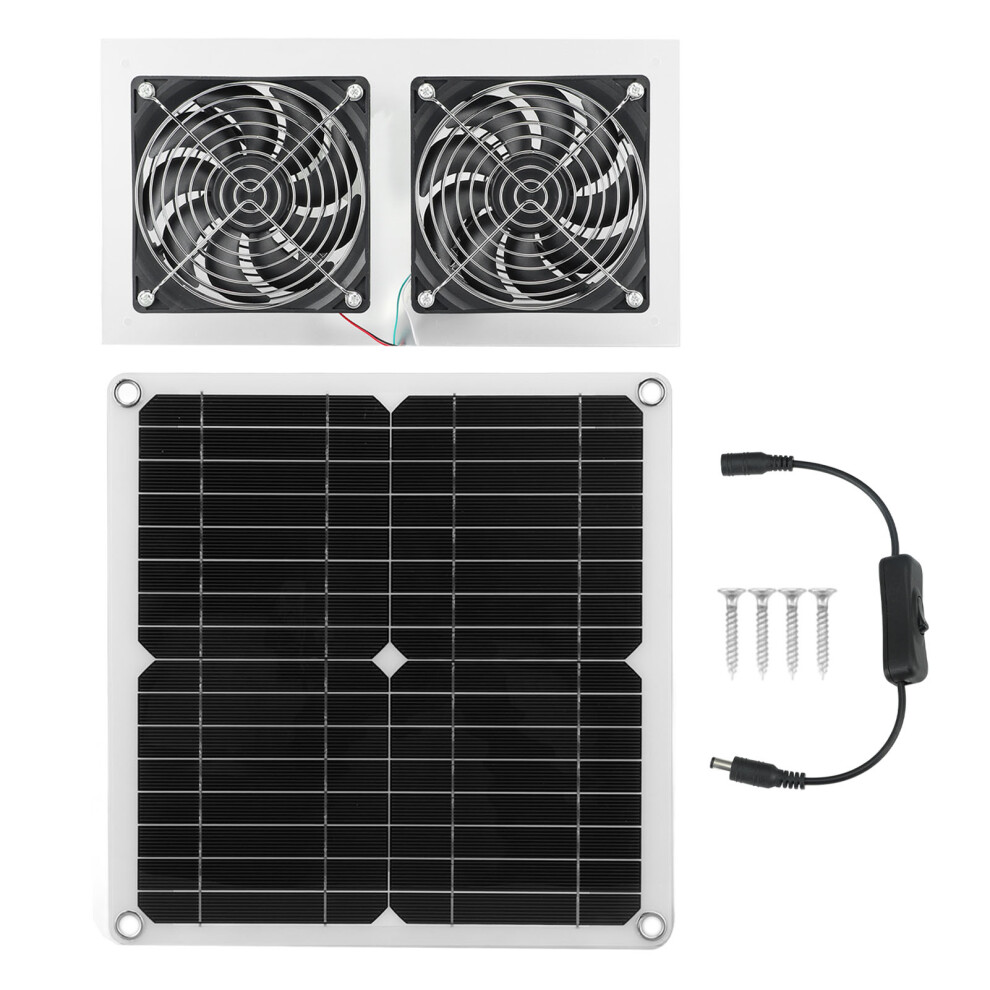 Solar Powered Fan Exhaust Fan Kit Solar Greenhouse Ventilation System Weatherproof Outdoor Cooling Solution With Adjustable Airflow And Corrosion Resi 9198585883529