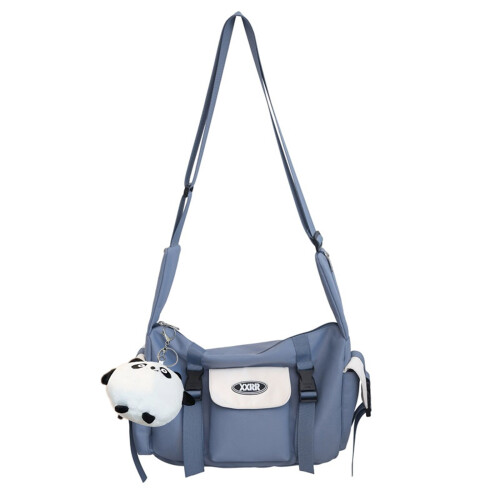 Spacious and Functional Messenger Shoulder-Blue With pendant