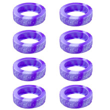 8PCS Durable Silicone Wheel Covers for-purple plus light pu