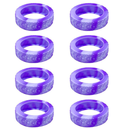 8PCS Durable Silicone Wheel Covers for-purple plus light pu