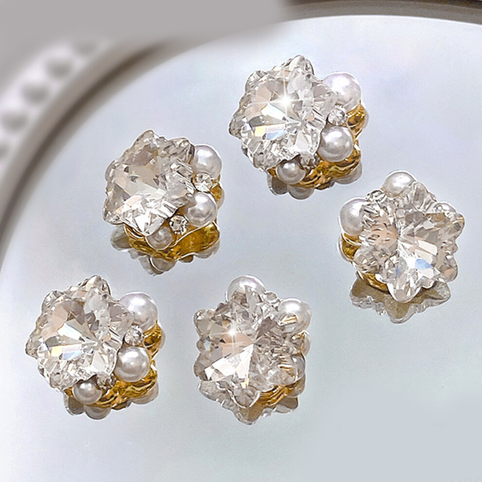 10Pcs Nail Art Rhinestones Flatback Charms for Acrylic Nails-B
