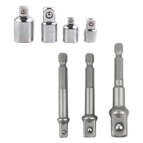Austauschbares Steckschlüssel-Adapter-Set mit-Silber