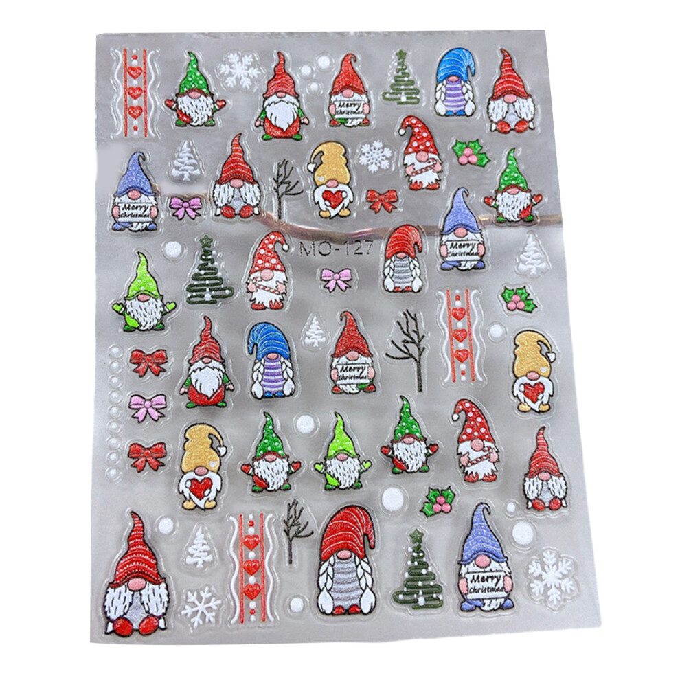 5D Snowflakes Embossed Nail Art Stickers Christmas Nail-MO127