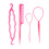 Hair Loop Styling Tools Set Rat Tail Combs Ponytail Hair-A pink 1