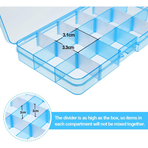 Compact Size Plastic Organizer Container, Versatile Storage Box with Adjustable Divider, Removable Grid for Small Items, Stackable, Food Grade PP Plas 2