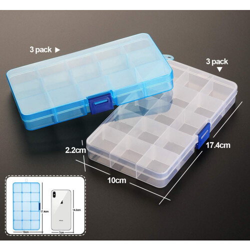 Compact Size Plastic Organizer Container, Versatile Storage Box with Adjustable Divider, Removable Grid for Small Items, Stackable, Food Grade PP Plas 1