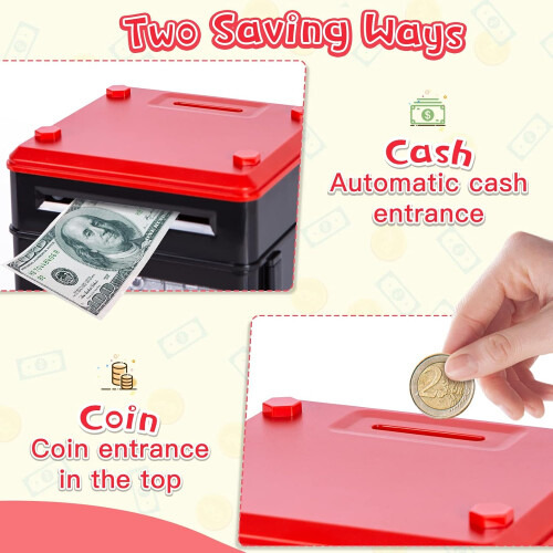 Ομιλών ATM Piggy Bank με Μνήμη Απενεργοποίησης, Αυτόματος Τροφοδότης Χαρτονομισμάτων 1