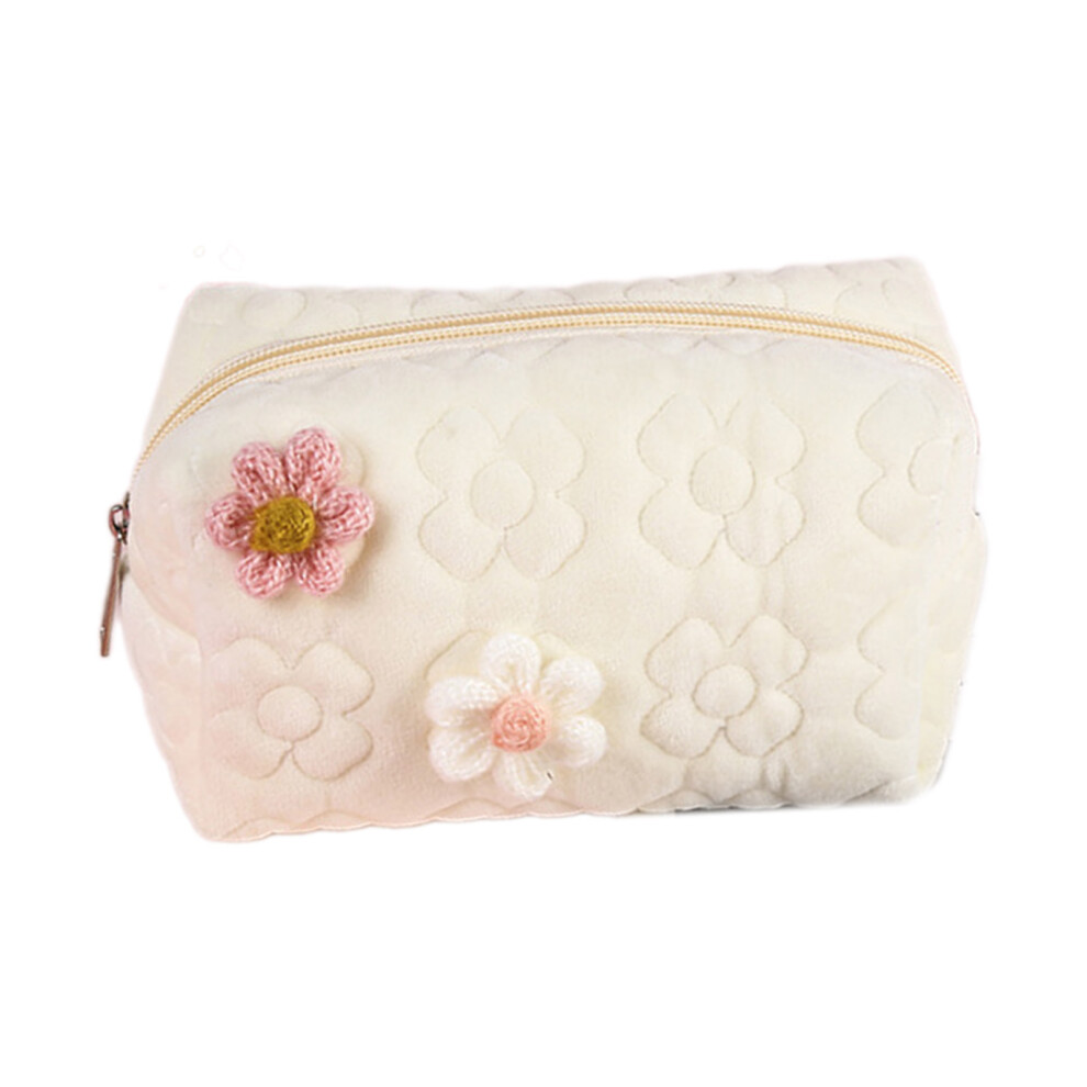 Stylish Storage Bag Portable Makeup Bags Cosmetic-Milky white