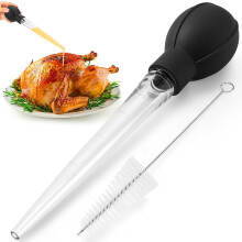 Turkey Basters For Cooking Baster Syringe For Hot Liquids Meat And Food Injector Large Black With Cleaning Brush