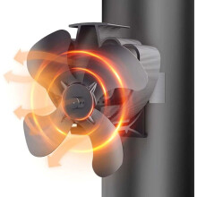 Ventilatori per piano cottura a energia termica, ventilatore per camino ecologico a basso consumo con 6 pale per stufe a legna, ventilatore in
