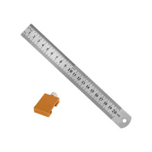 Aluminium houtbewerkingsliniaal met positioneringsblok-20 cm
