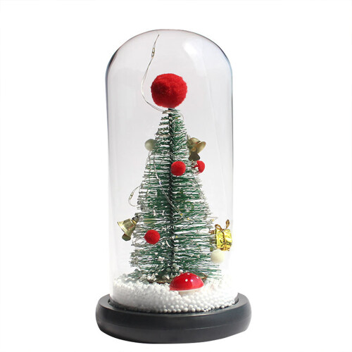 Χριστουγεννιάτικο δέντρο με LED Cloche, μαγευτική χιονόμπαλα Diy μοναδική σκηνή με