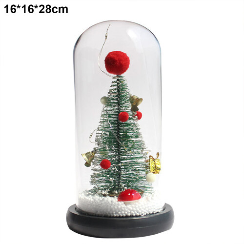 Χριστουγεννιάτικο δέντρο με LED Cloche, μαγευτική χιονόμπαλα Diy μοναδική σκηνή με 1