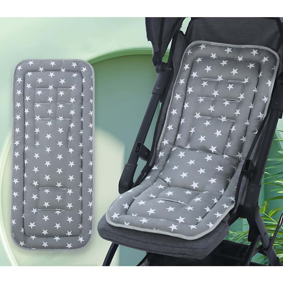 Baby Pushchair Seat Liner Breathable Cotton Stroller Cushion Universal Pram Insert Pad Car Seat Protector Grey