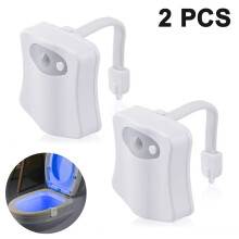 WC-Nachtlampe, LED-Licht, Bewegungssensor, einfache Installation, für Badezimmer, 8 Farbwechsel